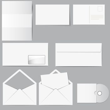 Business papers and envelops isolated on a background