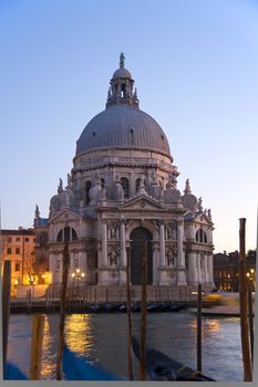 Panoramic of Basilica of Santa Maria della Salute in Venice