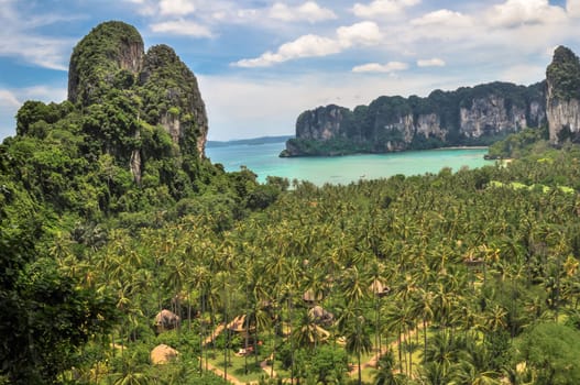 tropical bay on Railay beach in Krabi Thailand , Asia.