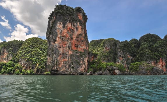 Perfect tropical bay on Railay beach in Krabi Thailand , Asia rock.