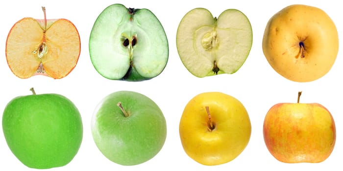 Many apples isolated over a white background