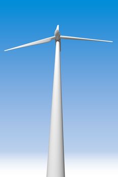 Wind turbine in the blue sky