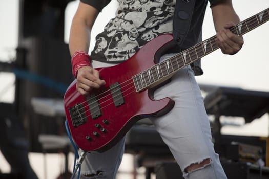 Guitarist playing the guitar