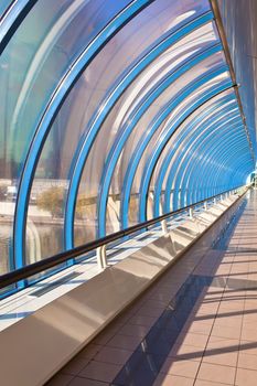 Modern office and shopping bridge of Moscow City, Russia