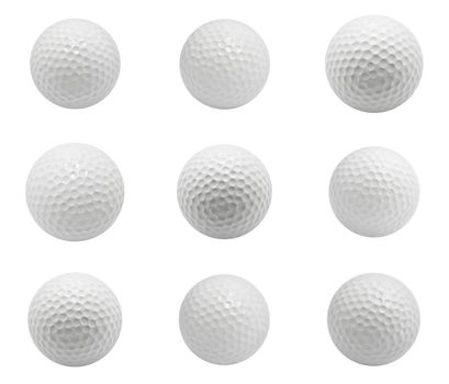 Collection of Golf balls isolated on white background