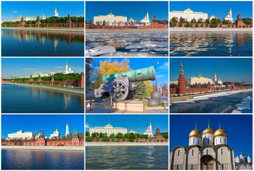 Beautiful photos of  Moscow Kremlin and Moskva river, Russia