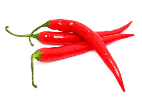 Red hot chili pepper isolated on white background