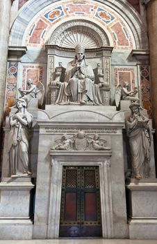 Statue inside St Peter's Basilica, Rome, Italy.