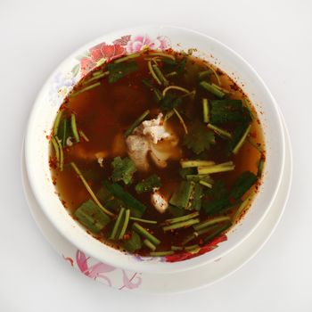 Spicy pork spare rib soup (Thai style food)