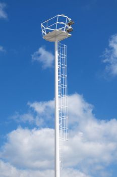 White Pylon Tower Stair on a Cloudy Day