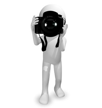 3d illustration abstract man with a camera