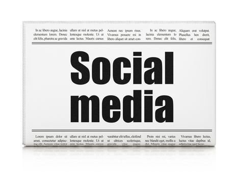 Social network concept: newspaper headline Social Media on White background, 3d render