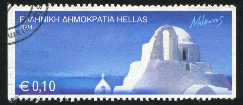 GREECE - CIRCA 2004: stamp printed by Greece, shows Mykonos, circa 2004