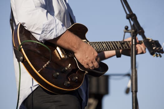 Guitarist playing the guitar