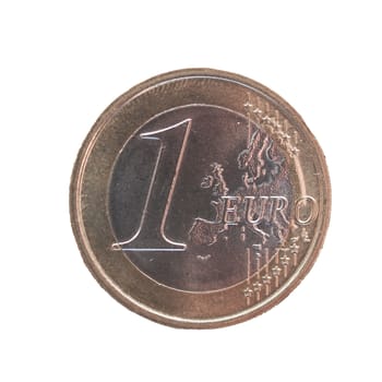 One Euro coin isolated over white background