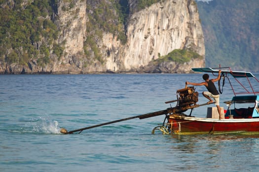 Long tail boat sailing  in Thailand