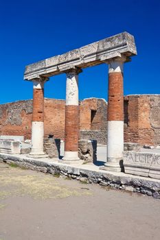 Famous ruins of ancient town Pompeii in Italy