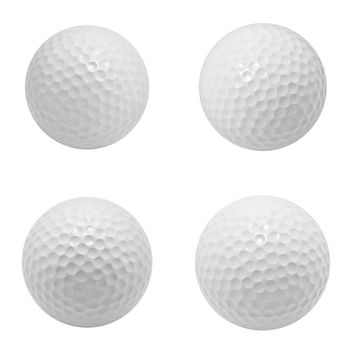 Collection of Golf balls isolated on white background