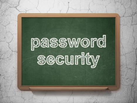 Privacy concept: text Password Security on Green chalkboard on grunge wall background, 3d render