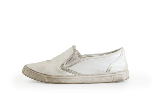  old  sneakers on a white background, isolated