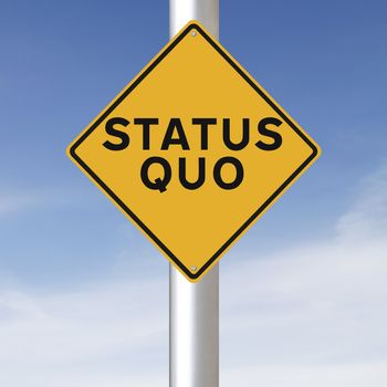 A modified road sign indicating Status Quo