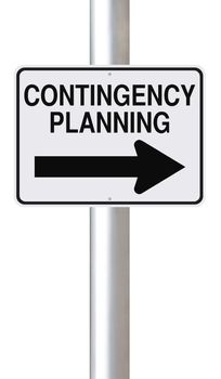 A modified one way road sign on Contingency Planning