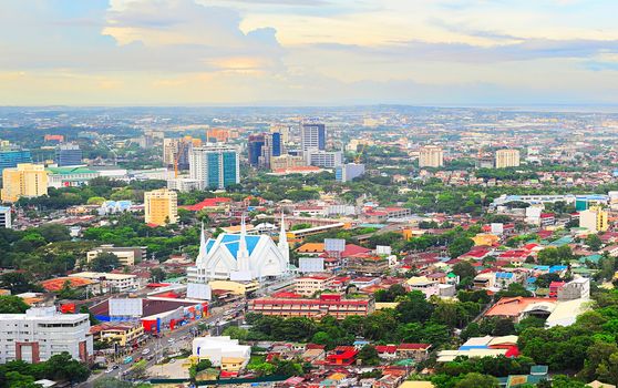 Panorama of Cebu city. Cebu is the Philippines second most significant metropolitan centre and main domestic shipping port.