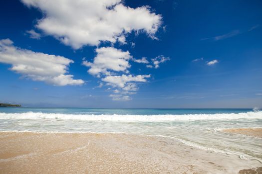 Beautiful landscape picture of a white sand tropical beach