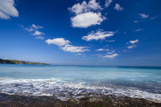 Beautiful landscape of a tropical beach with a beautiful blue sky