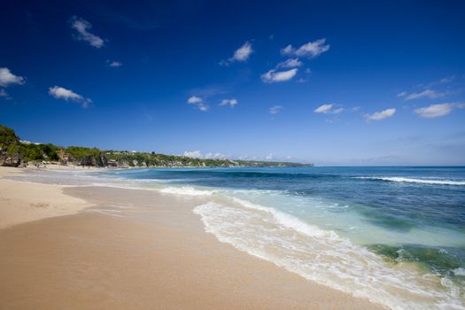 Beautiful landscape picture of a white sand tropical beach