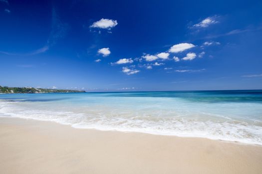 Beautiful landscape picture of a white sand tropical beach