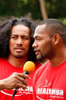 Fuifui Moimoi gives interview upon arrival at his home island Vavau, Tonga