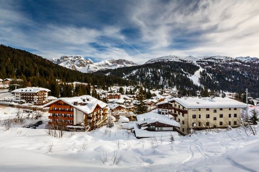Ski Resort of Madonna di Campiglio, View from the Slope, Italian Alps, Italy