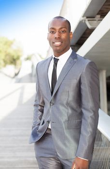 Portrait of a smiling businessman standing, outdoor