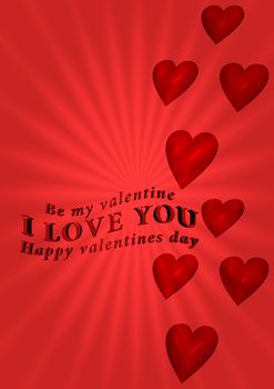 Three dimensional generate valentine's day background