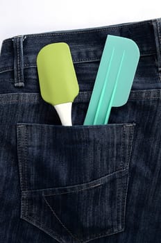 Baking spatula in Jeans pocket