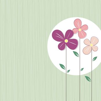 Vector colorful flowers on elegant turquoise background