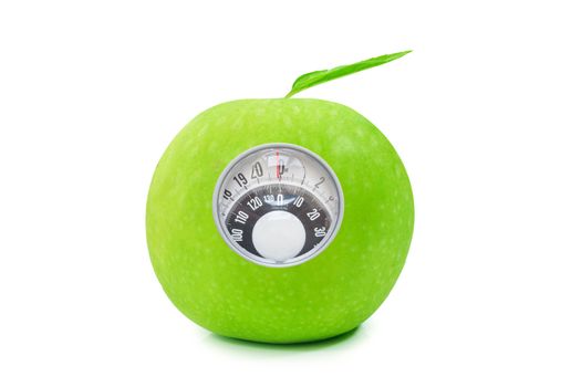 Apple with bathroom scales measurement 