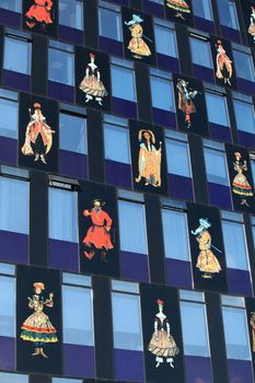 decor figures  on Facade Office building