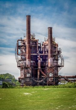 Conceptual Image Of A Rusty Abandoned Industrial Structure In Nature Setting