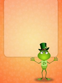 Green frog in St.Patrick's Day