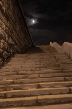 City at night. Staircase to the Moon.