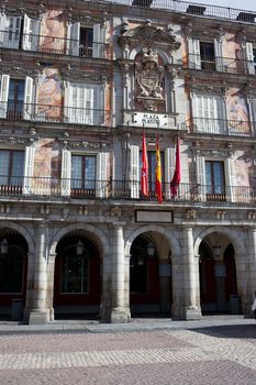 Famous Casa de la Panaderia on Plaza Mayor in Madrid, Spain