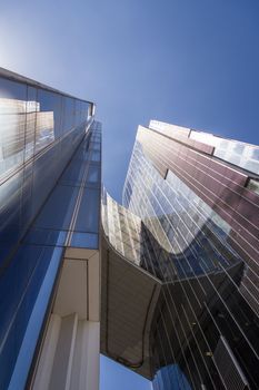 BARCELONA, SPAIN - MAY 30 View of modern glass office building, in Barcelona, Spain, on May 30, 2013. The building was designed by Enric Miralles and Benedetta Tagliabue architects