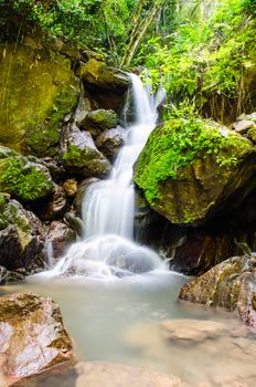 Pa San Kone waterfall in deep forest, Nakhon Nayok, Thailand.