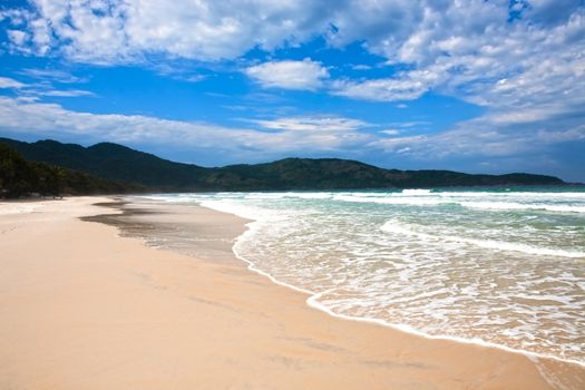 lopes mendes beach in the beautiful island of ilha grande near rio de janeiro in brazil
