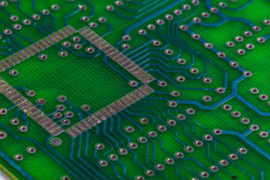Close up of circuit board with electronic components