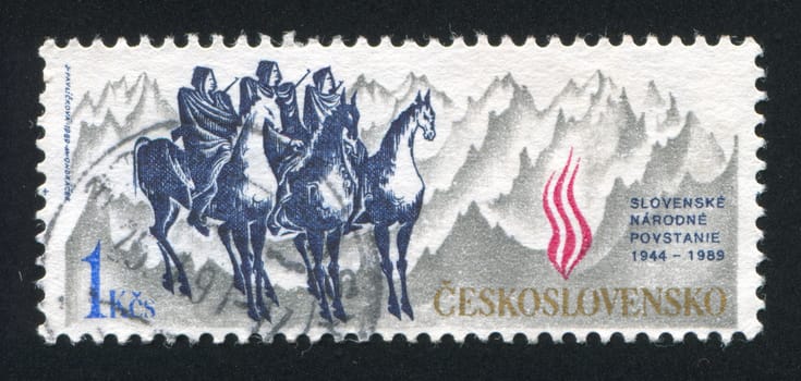 CZECHOSLOVAKIA - CIRCA 1989: stamp printed by Czechoslovakia, shows Slovak Uprising, circa 1989