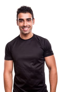 Portait of a fitness instructor over white background