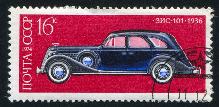 RUSSIA - CIRCA 1974: stamp printed by Russia, shows Zis 101 car, 1936, circa 1974